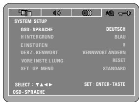 DENON DVD-770SD - Wenn "SYSTEM SETUP" angewählt ist - 1
