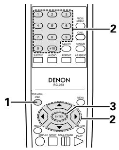 DENON DVD-770SD - Anwendung des Top-Menus - 1