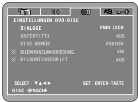 DENON DVD-770SD - Wenn "EINSTELLUNGEN DVD-DISC" angewählt ist - 1