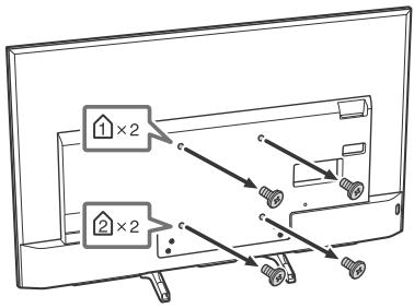 SONY KD-43XE7005, KD-49XE7005, KD-55XE7005, KD-65XE7005 - Rimuovere le viti alla parte posteriore del teilevisore - 1
