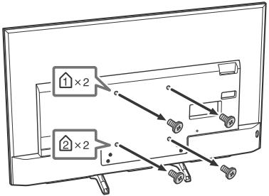 SONY KD-43XE7005, KD-49XE7005, KD-55XE7005, KD-65XE7005 - Schrauben von der Rückseite des Fernsehgeräts entfernen - 1