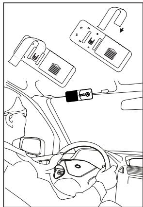 BLAUPUNKT BT DRIVE FREE 111 - Installation at the sun visor - 1