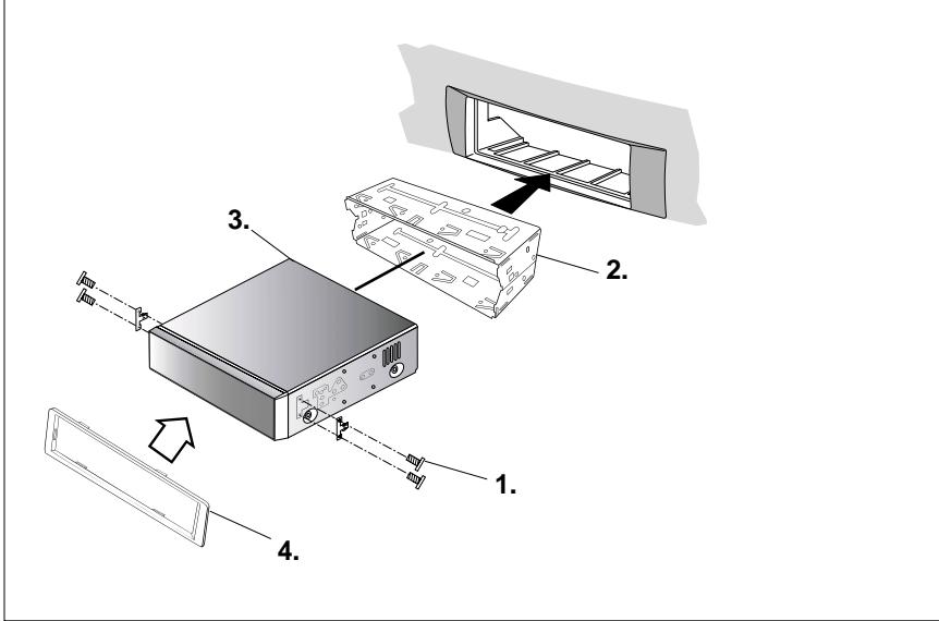 BLAUPUNKT DVD ME 4 LF - Positions de montage et utilisation des équcherres de fixation - 3