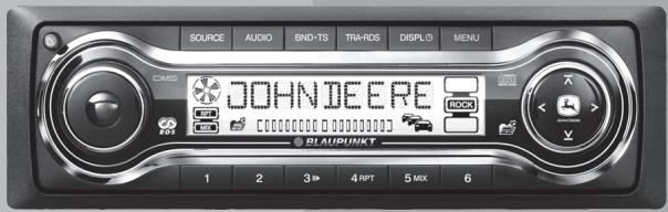 SOURCE AUDIO BND-TS TRI-RDS DISPLG MENU DOHN DEERE BOOK BLAIDUNKT 1 2 3 4 RPT 5 MIX 6