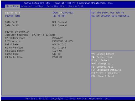 MSI C847MS-E33 - 選單頁籤 - 1