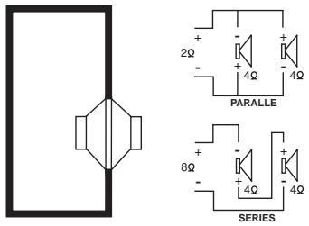 2Ω + - PARALLEL 8Ω + - SERIES 4Ω + - 4Ω 4Ω