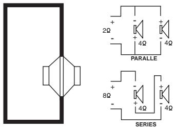2Ω - PARALLEL 8Ω - SERIES