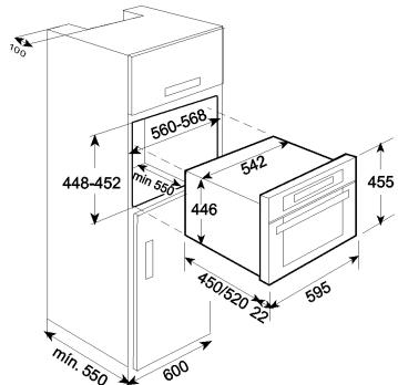 SMEG S45MX3 - Pour mettre le four en place - 2