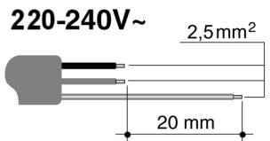 220-240V~ 2,5mm² 20 mm
