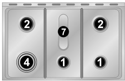 SMEG SCB60MFX5 - Disposition des brûleurs sur le plan de cuisson - 4