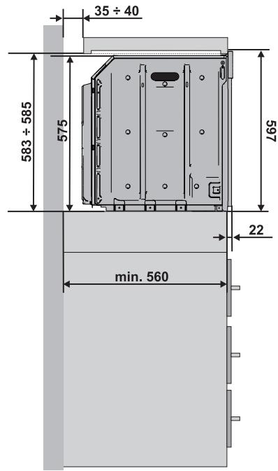SMEG SCP112SG8 - Positionnement du four - 6