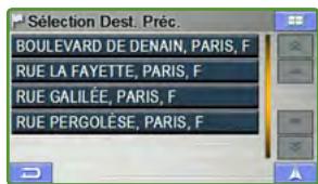ALPINE PMD-B200P - Définir une destination par destinations précédentes - 1