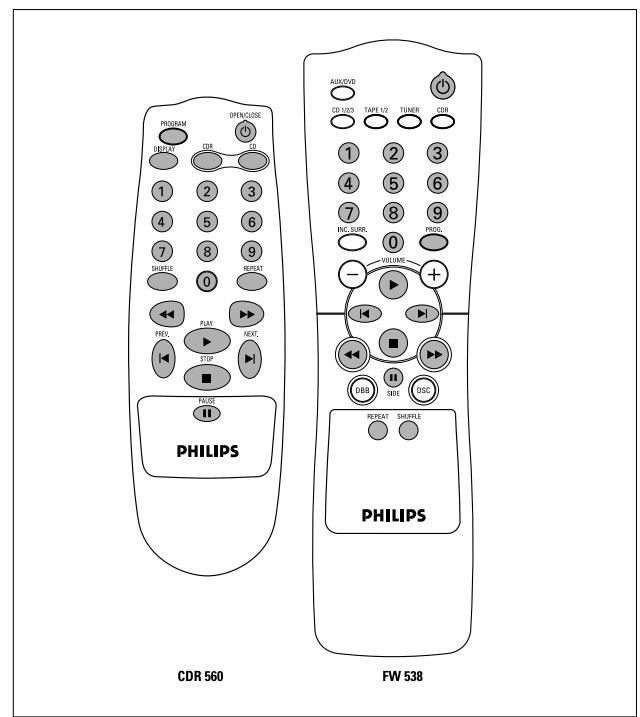PHILIPS CDR560 - Ördenes del mando a distancia - 1