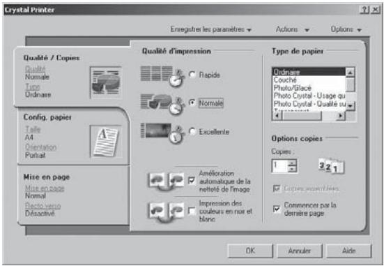 PHILIPS CRYSTAL 650 - Traiter les paramètres d'impression - 1