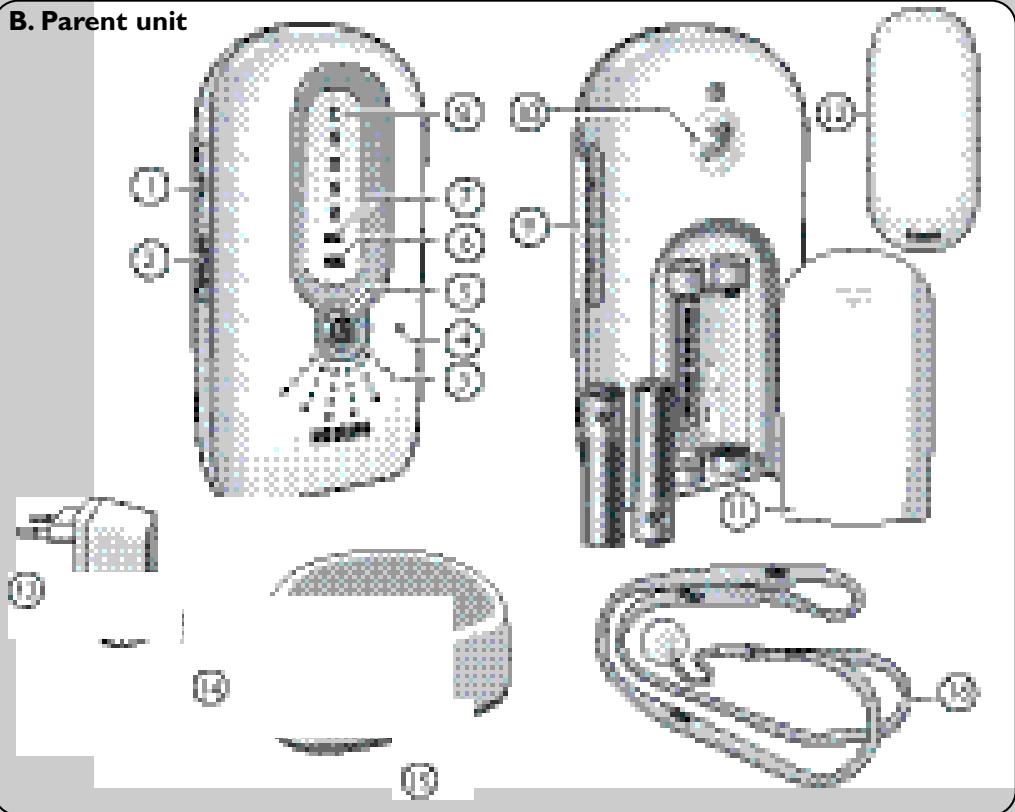 B. Parent unit ① ② ③ ④ ⑤ ⑥ ⑦ ⑧ ⑨ ⑩ ⑪ ⑫ ⑬