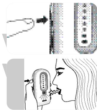 Medical illustration showing a procedure for nasal palpation technique with labeled anatomical views and directional arrows