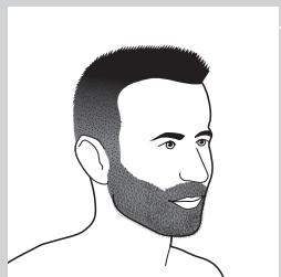 PHILIPS RQ1280/21OP - Using the Beard Styler attachment with comb - 9
