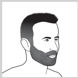 PHILIPS RQ1280/21OP - Utilizar o acessório do estilizador de barba com pente - 5