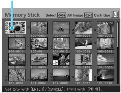SONY DPP-EX50 - Press ENTER or CANCEL to set the print quantity. - 2