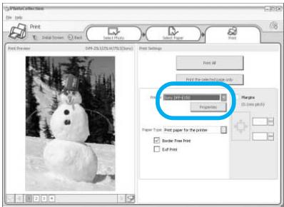 SONY DPP-EX50 - In the "Printer" drop-down list box, select "Sony DPP-EX50" and then click "Properties". - 1