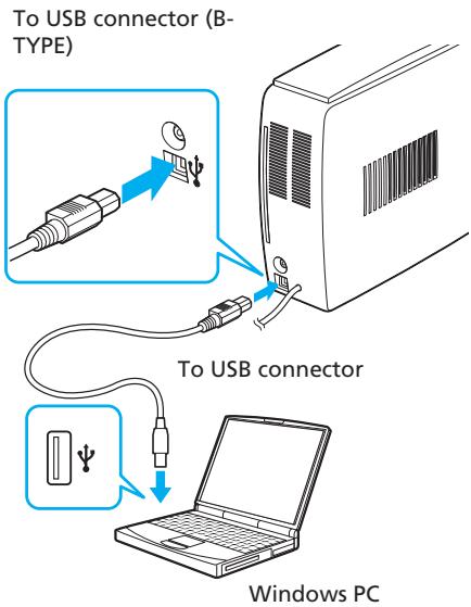 SONY DPP-EX50 - Connect the USB connectors of the printer and your computer. - 1