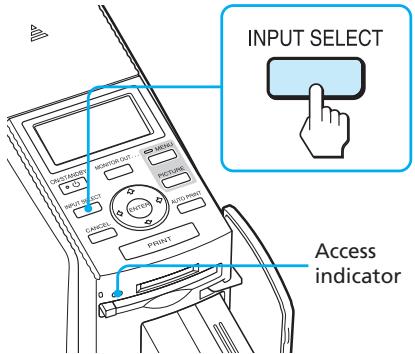 SONY DPP-EX50 - Press INPUT SELECT repeatedly to select the memory card containing the images that you want to print. - 1