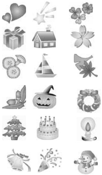SONY DPP-EX50 - Lists of templates and patterns in Creative Print (MONITOR OUT mode only) - 3