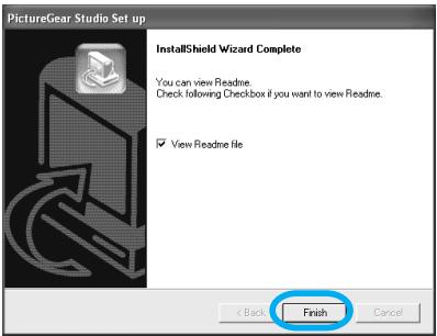 SONY DPP-EX50 - To display the Readme file, check "View Readme" and then click "Finish". - 1