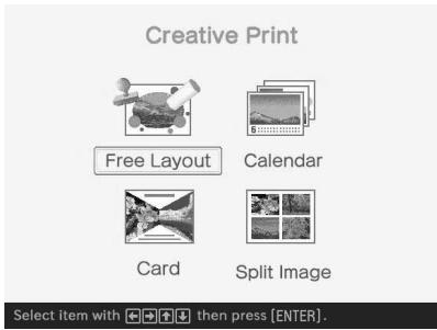 SONY DPP-EX50 - Press the arrow ( / ) button to select (Creative Print) and then press ENTER. - 1
