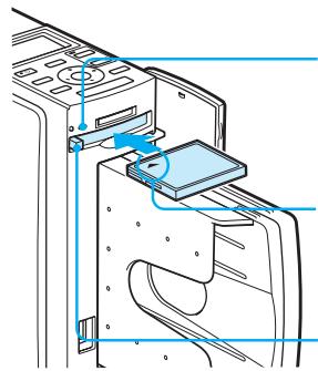 SONY DPP-EX50 - Inserting a CompactFlash card - 1
