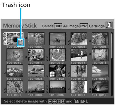 SONY DPP-EX50 - Press the arrow ( / ) button to select (DELETE/FORMAT) and then press ENTER. - 2