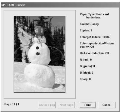 SONY DPP-EX50 - When "Print preview" is checked in step 8 - 1
