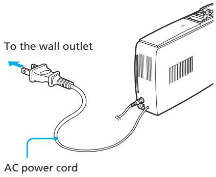 SONY DPP-EX50 - Connecting the AC power cord - 1
