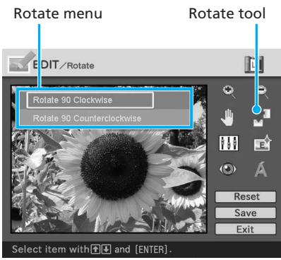 SONY DPP-EX50 - Rotating an image - 1