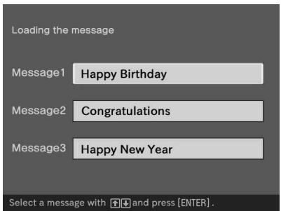 SONY DPP-EX50 - To load a registered message - 1