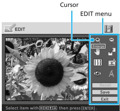 SONY DPP-EX50 - Press the arrow ( / ) button to select (EDIT) and then press ENTER. - 1