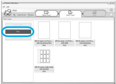 SONY DPP-EX50 - Click "Sony", and then select the desired paper size. - 1
