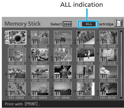 SONY DPP-EX50 - To print all the images in a memory card: ALL - 1