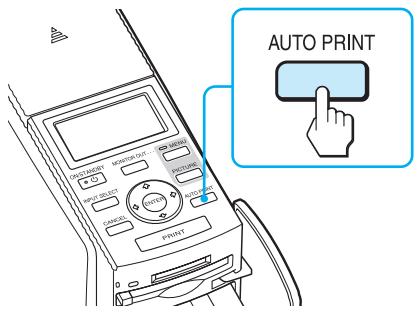 SONY DPP-EX50 - Press AUTO PRINT repeatedly to display "INDEX," "DPOF," or "ALL" on the TV monitor. - 1