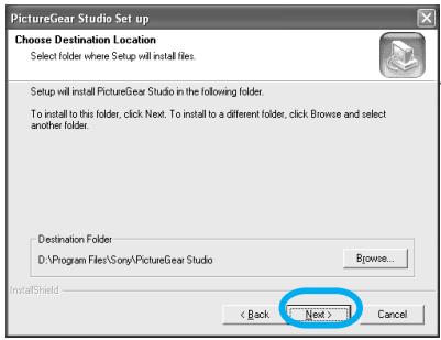 SONY DPP-EX50 - Check the destination and then click "Next". - 1