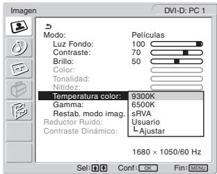 SONY MFM-HT205 - ■ Ajuste de “Temperatura color” (para PC 1/PC 2 solamente) - 1