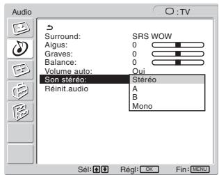 SONY MFM-HT205 - ■ Réglage du « Son stéréo » (pour TV/COMPONENT/VIDEO 1/VIDEO 2 uniquement) - 1