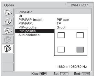 SONY MFM-HT205 - De positie van het subbeeld wijzigen (PIP-functie: Aan) - 1
