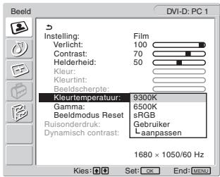 SONY MFM-HT205 - ■ "Kleurtemperatuur" regelen (alleen voor PC 1/PC 2) - 1