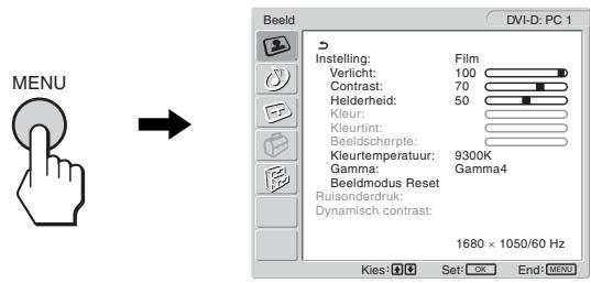 SONY MFM-HT205 - Toon het hoofdmenu. - 1