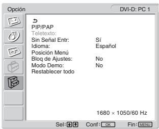 SONY MFM-HT205 - Menú Opción - 1