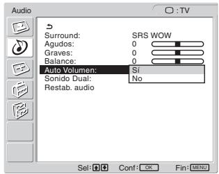 SONY MFM-HT205 - Pulse los botones ↑/↓ para seleccionar “Auto Volumen” y pulse el botón OK. - 1