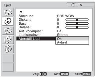 SONY MFM-HT205 - Tryck på ↑/↓-knapparna för att välja "Återställ Ljud" och tryck på OK-knappen. - 1