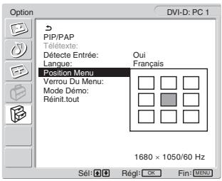 SONY MFM-HT205 - ■ Réglage Position Menu - 1
