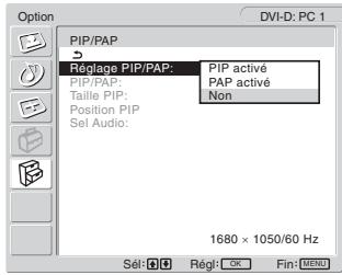 SONY MFM-HT205 - Pour activer et désactiver la fonction PIP ou PAP - 1